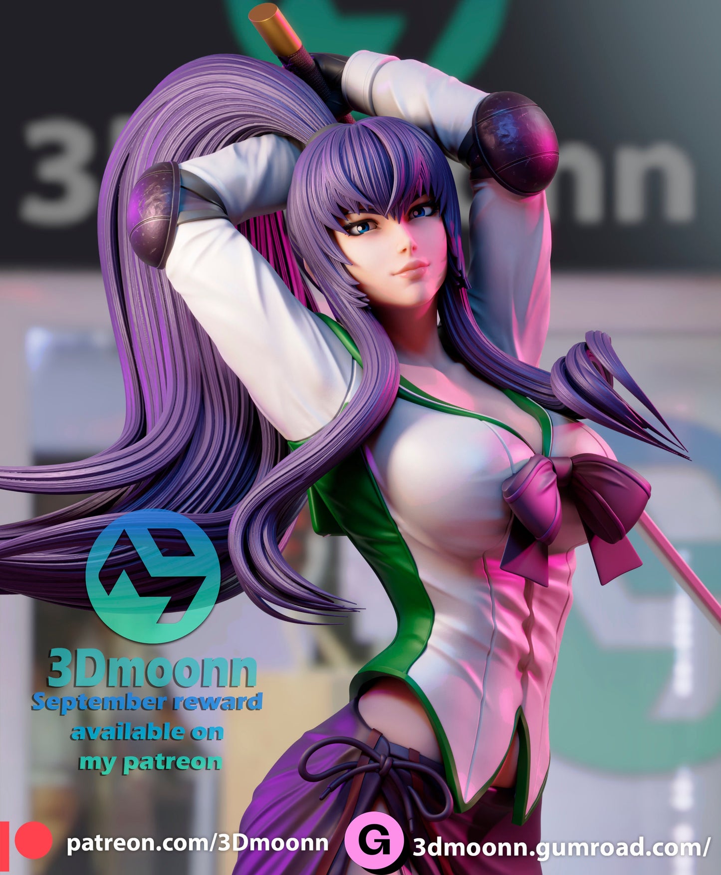 Schoolgirl Zombie Slayer 3d Printed Model Kit