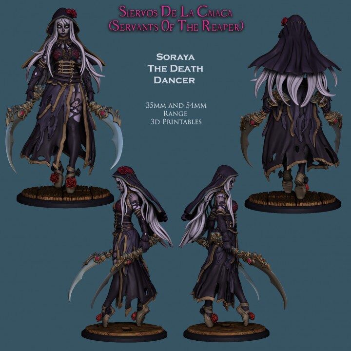 Dia de los Muertos 3d Printed Miniature Set 32mm