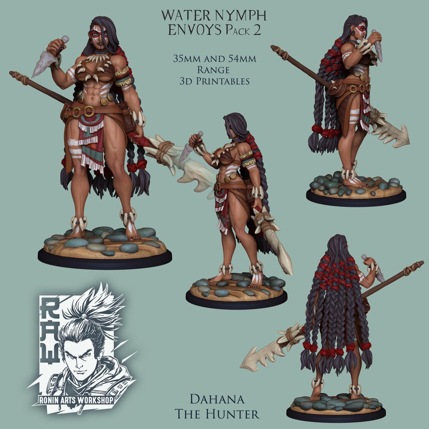 Mermaid Water Nymphs 3d Printed Miniatures 54mm