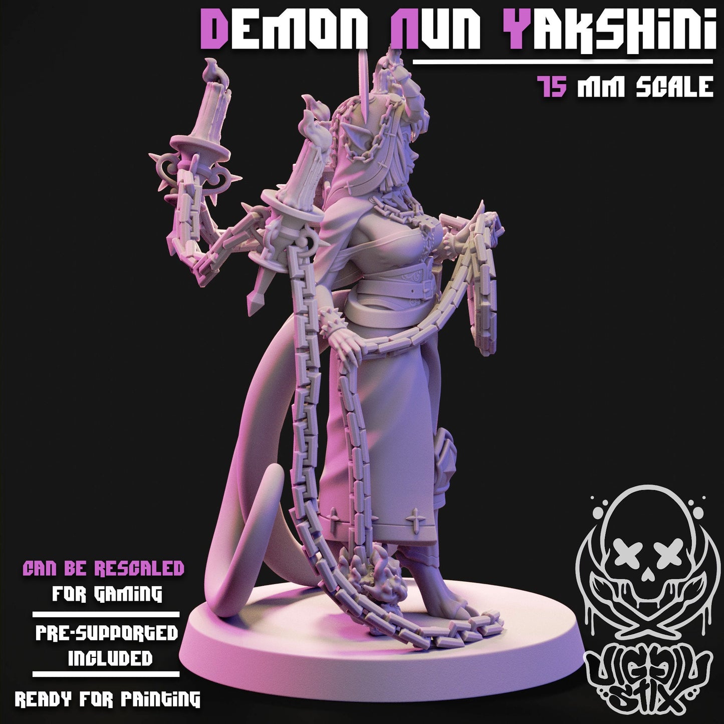 Demon Nuns 3d Printed Miniatures 75mm