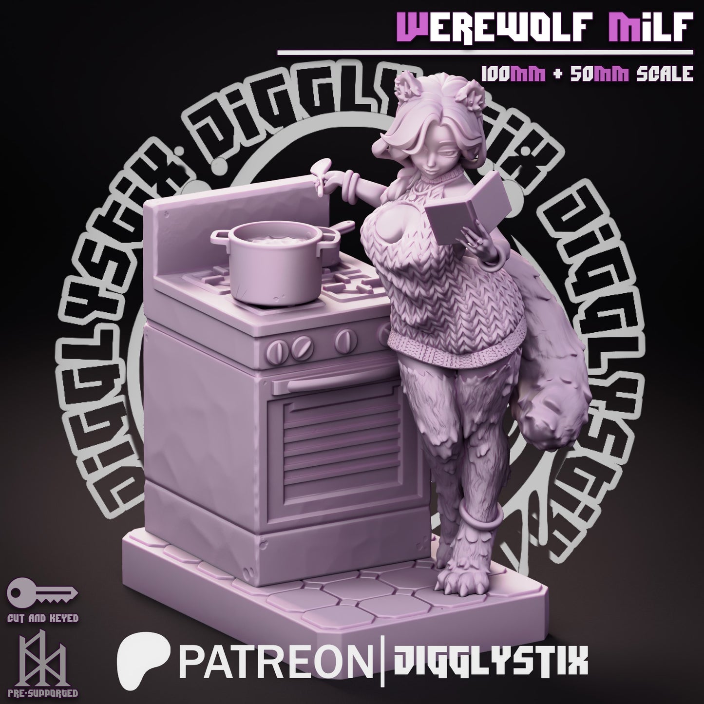 Werewolf Milf 3d Printed Model Kit