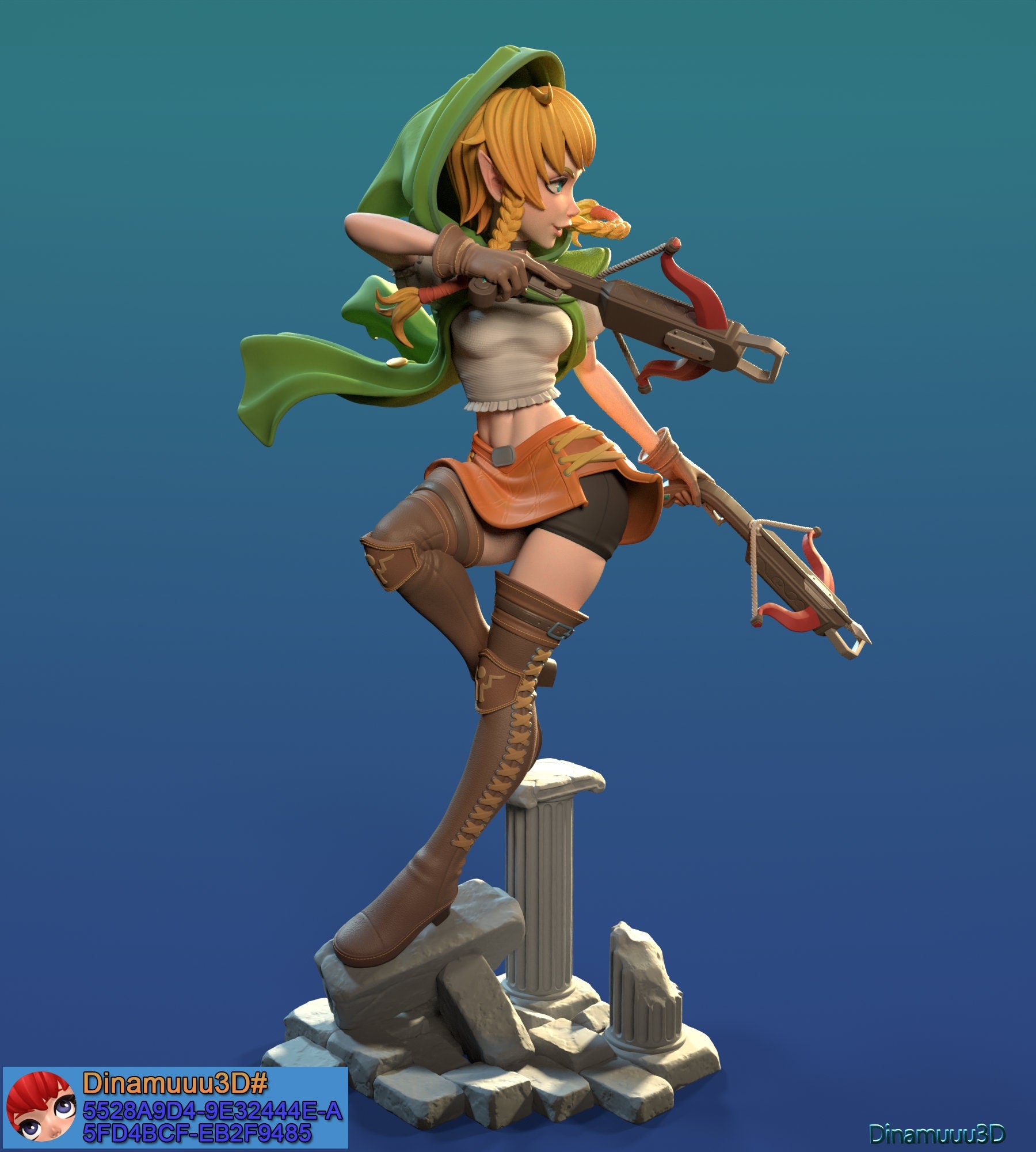 Crossbow Elf 3d Printed Model Kit