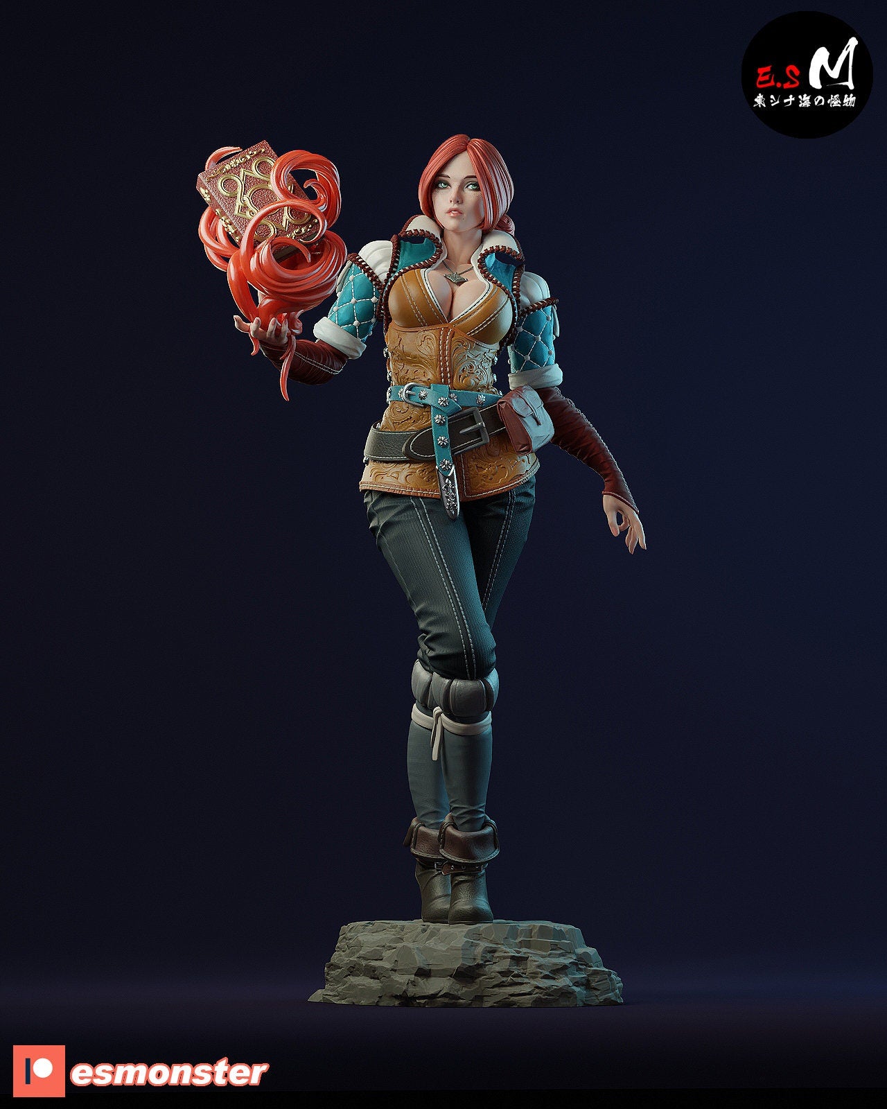 Red Hair Mage 3d Printed Model Kit