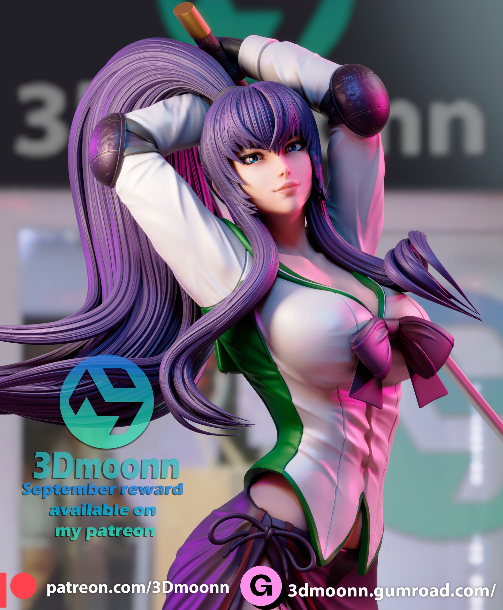 Schoolgirl Zombie Slayer 3d Printed Model Kit