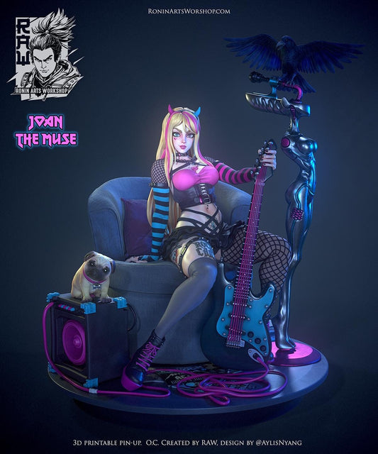 Joan Rocker Girl Pinup 3d Printed Model Kit