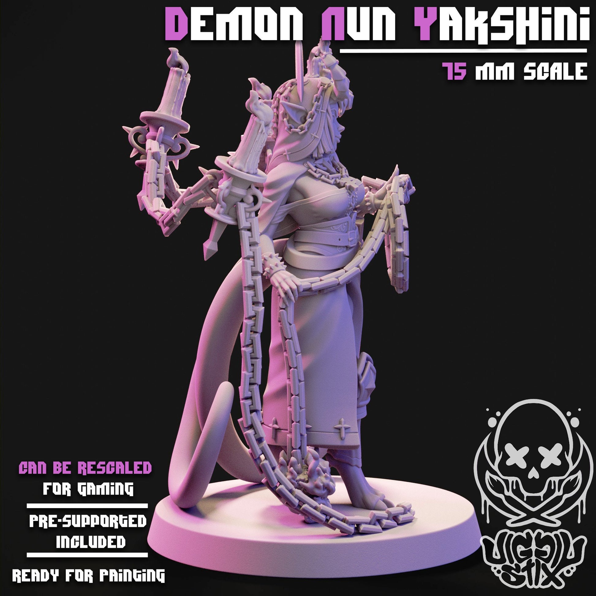 Demon Nuns 3d Printed Miniatures 75mm
